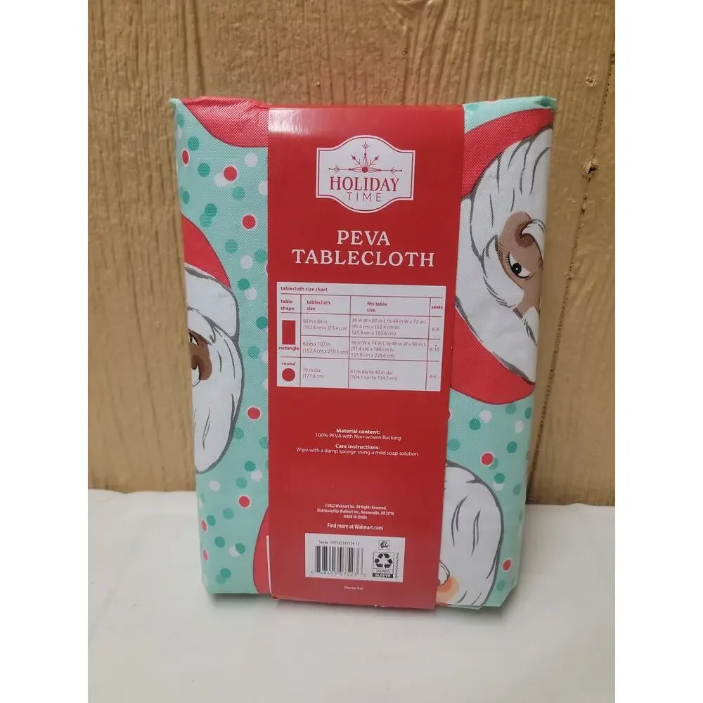 Holiday Time PEVA Tablecloth 60